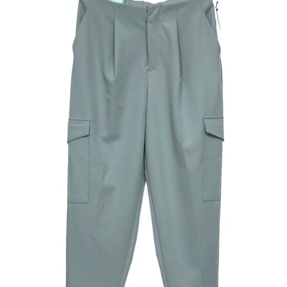 Prologue pleated high rise ankle length cargo pant